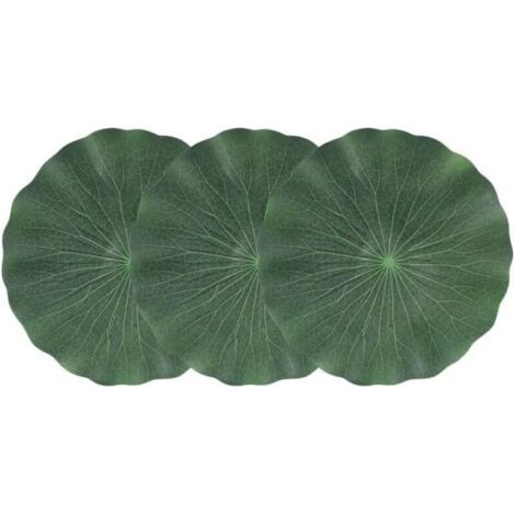 3 künstliche Lotusblätter, künstliche Wasserpflanze, Lotusblattgirlande, Dekoration für künstliche Teiche und Wasserreservoirs, 28 cm. (1/4)