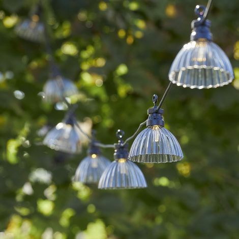 Star Trading Guirlande lumineuse LED Outdoor Circus Shade, éclairage extérieur, gris, blanc chaud, 495 cm