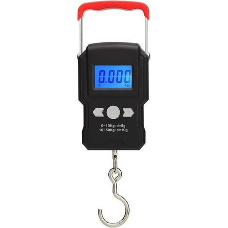 Fishing Scale, 50kg Hanging Luggage Scale, Electronic Fishing Scale with Backlit LCD Screen, Suitable for Outdoor Fishing (Black) (1/5)