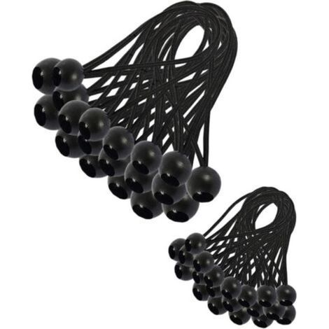Tendeur Elastique, Tendeur Bache, Sandow Elastique, Tendeur Élastique pour Pavillon, Bâche, Camping, Tente, Rideaux Harnais d’Extension(200mm and 150mm)30 Pièces