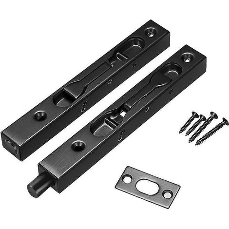Set mit 2 Türschlössern (15 cm) – Verdeckte Sicherheitsschlösser aus Edelstahl für Terrassentüren mit Beschlägen, Metall-Einsteckriegel (1/5)