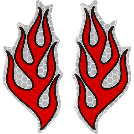Adesivi Sticker Fiamma Rifrangente, 10 x 12 cm