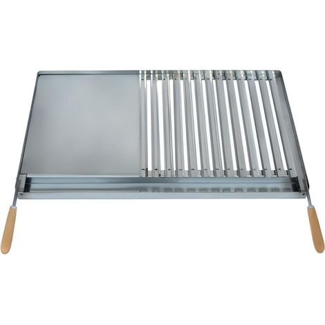 Grille/Planche avec récupérateur de graisse en Inox coloris Gris - 49 x 41 cm