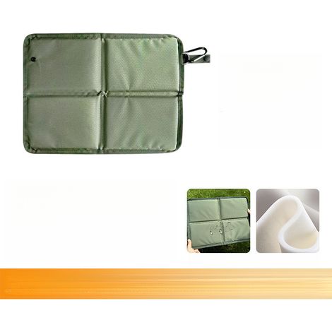 Faltbares Outdoor-Sitzkissen mit Karabinerhaken, tragbare/wasserdichte/dicke Wander- und Trekkingmatte aus feuchtigkeitsbeständigem Oxford-Gewebe, geeignet für Campingwiesen, 1 Stück, militärgrün. (1/5)