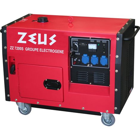 Zeuz – Groupe électrogène silencieux 6000W – Démarrage électrique – Autonomie 8h – Réservoir 25L – 85 dB(A) à 7m – Moteur 4 temps