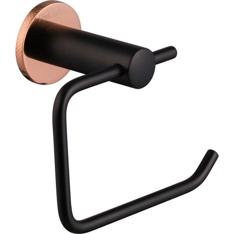 PaulGurkes WC-Papierhalter Matt-Schwarz Rosé-Gold (1/2)