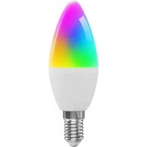 Ampoule connectée Tuya E14, 9 W, dimmable, à cinq intensités, spirale, RGB, Wi-Fi, télécommande et commande vocale. (1/4)