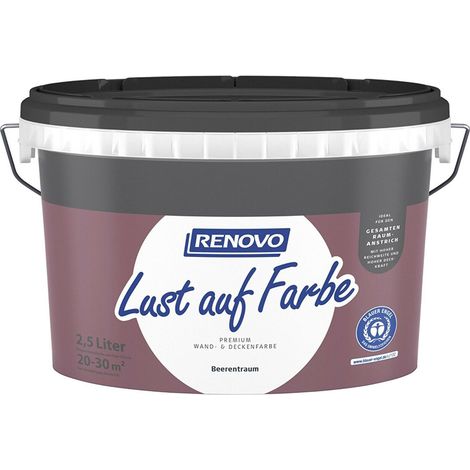 Renovo Wand-und Deckenfarbe Lust auf Farbe matt 2,5 Ltr. Beerentraum
