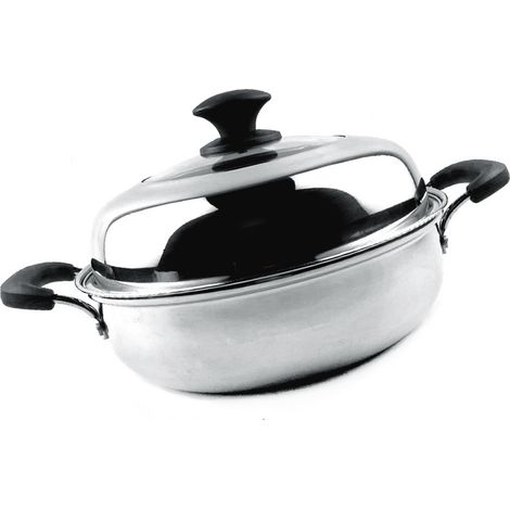 Marmite à vapeur professionnelle en acier inoxydable, haute efficacité, cuisson monocouche épaissie pour cuisinière à Induction 28cm/11,0 pouces (1/5)