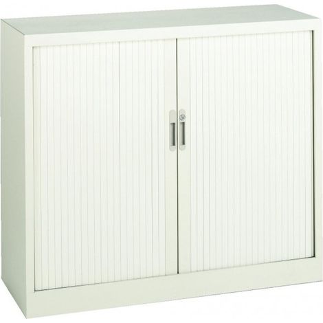 PROVOST - Armoire de bureau métallique noire à rideaux - Hauteur 105 cm, Longueur 120 cm, Profondeur 45 cm