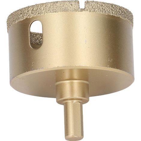 Scie cloche diamantée acier carbure pour carrelage porcelaine verre, trépan 65mm, queue triangulaire, ouvre-trou perceuse (1/5)