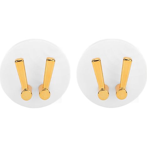 2Pcs Wall Mount Holder Multifunction Self Adhesive Punch Free Simple Large Loading Capacity Wall Toothbrush Holder2Pcs White