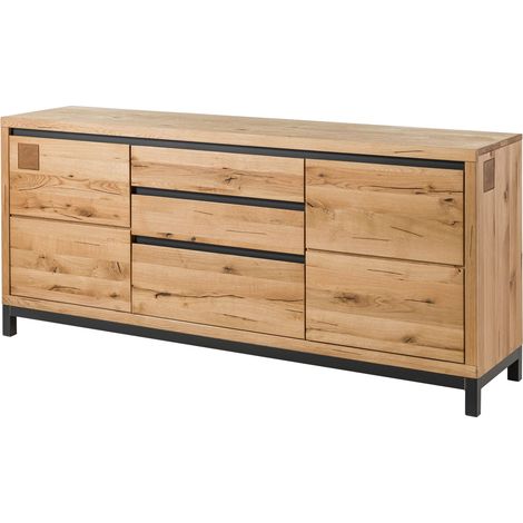 Sideboard Wildeiche 190x45x85 natur geölt VILLANDERS 151