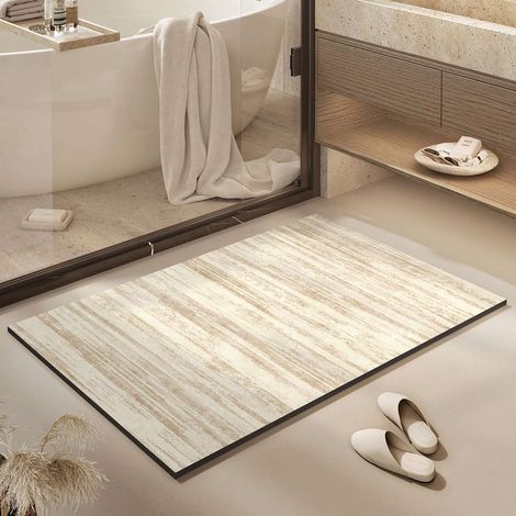 JSSEVN Abstrakter Wohnzimmerteppich für Wohnzimmer, Schlafzimmer, Esszimmer, moderne weiche rutschfeste Bodenmatte, Beige (40 x 60 cm) (1/3)