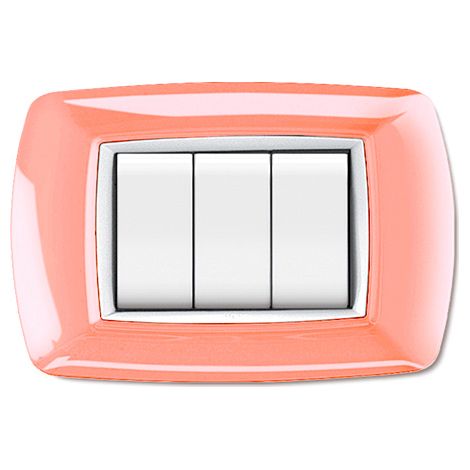 Placca 3 moduli mylife arancio pastello