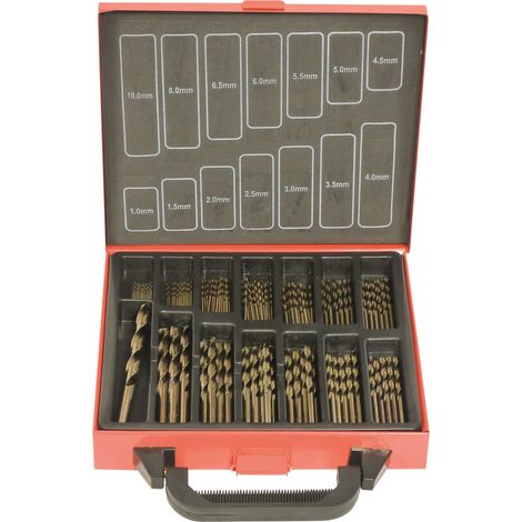 Valise métallique 120 forets métaux HSS 5% cobalt taillés meulés de 1 à 10mm DRAKKAR TOOLS - 23290