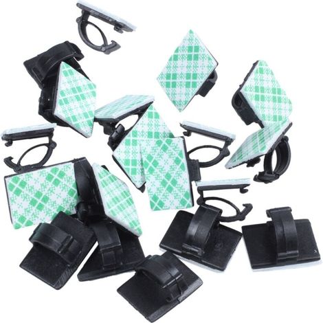 20 pezzi di fermacavi adesivi per auto, avvolgicavo, fermacavi, fermacavi, organizer per riporre cavi, fascette per cavi, ufficio (1/4)