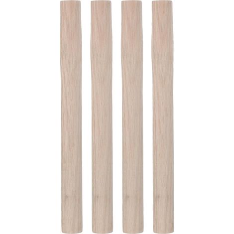 Healeved Lot de 4 manches rechange ergonomiques en bois dur 35 cm pour marteau charpentier et masse,