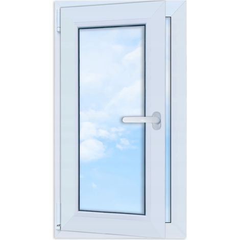 Ventana de PVC blanca de 50x90 cm, izquierda, nueva, 500x900 mm, doble acristalamiento, oscilobatiente. (1/5)