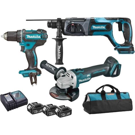 Makita zestaw combo 18v dlx3078tx1 (ddf482+dga504+dhr241) 3x5,0 torba