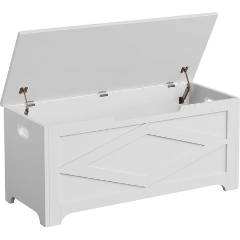 Banc rembourré, design élégant, rangement fonctionnel, Blanc (1/2)