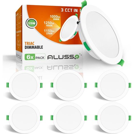 Spot LED Encastrable Extra Plat, 4W 310LM Dimmable IP44 Spot Etanche Salle de bain, Blanc Chaud 3000K Blanc Neutre 4000K Blanc Froid 6500K, Trou Φ55-68mm, AC220-240V, Lot de 6 (1/5)