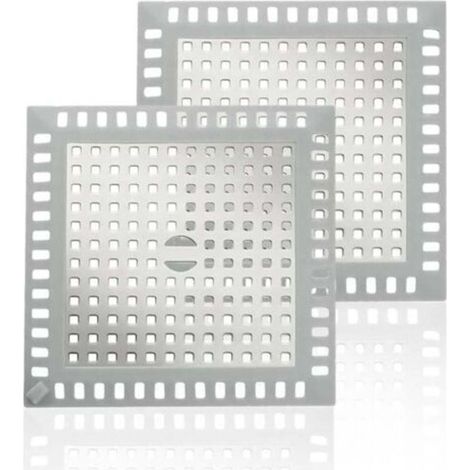 Lot de 2 Attrape Cheveux Douche, Protection de Drain Filtre Evier, Grilles carrées pour bonde de Douche en Acier Inoxydable, Universel Filtre à Cheveux pour Salle de Bain, Baignoire, Cuisine (