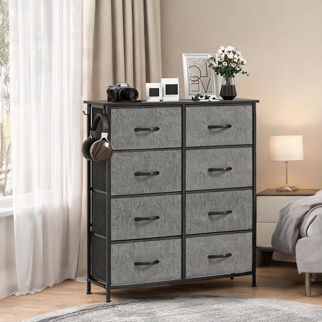 Commode coloris gris en tissu 86 x 30 x 94,5 cm (1/5)