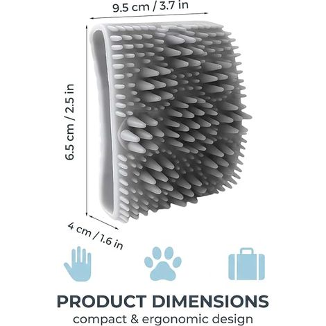 Brosse de Toilettage pour Chiens et Chats, Silicone Gris, Démêlage Doux (1/4)