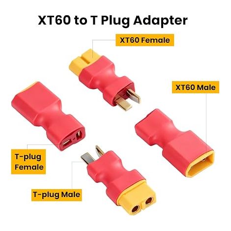 adaptateurs XT60 Femelle vers mâle Deans T Chargeur RC Lipo Connecteurs de Batterie (1/4)