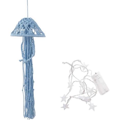 Attrape-rêves bohème en macramé tissé à la main avec guirlande lumineuse D-- (1/5)