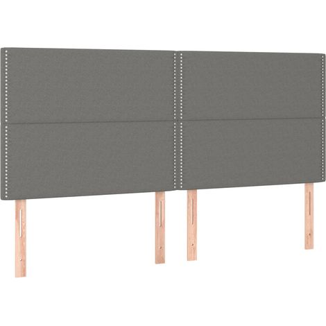 Testiera letto accessorio camera da letto mobili LED 180 x 5 x 118/128 cm tessuto grigio scuro TDL0201103