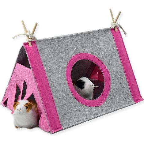 Small Animal Hideout Tent Hamster Hammock Triangular House Pet Nest Bed Shelter With Circular Window For Guinea Pig Chinchilla Hedgehog Rat Squirrel Ferret (1/5)