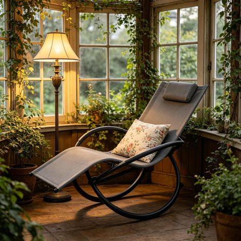 Fauteuil élégant,fauteuil à bascule,transat de soleil,chaise longue (uniquement avec chaise berçante) (1/5)