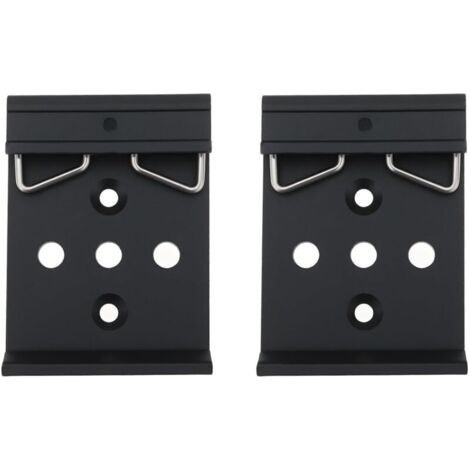 Pair 2 x 35mm DIN Rail Mounting Clips Aluminum Alloy PCB Installation Black (1/5)
