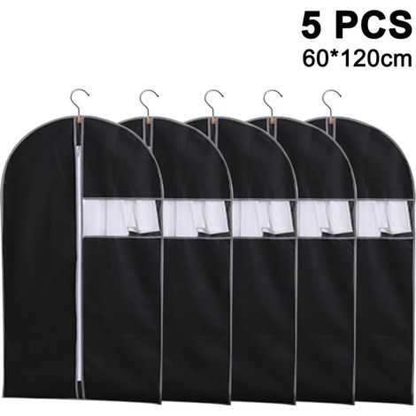 5 sacs de voyage anti-poussière en PVC non tissé pour veste et robe. (1/5)