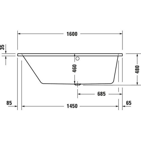 Duravit No.1 Einbau-Whirlwanne, Trapez, 1600x850mm, Jet Protect, (1/5)