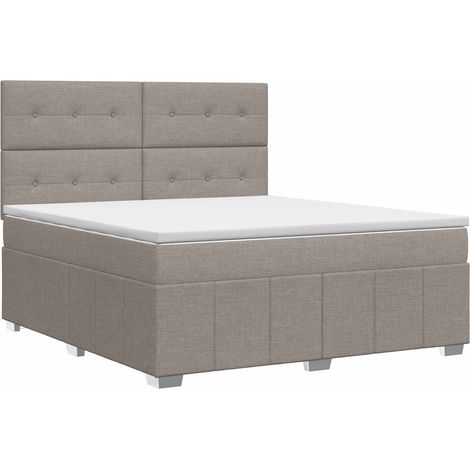 Maison Exclusive - Letto box spring con materasso Tortora 140 x 200 cm Tessuto (1/5)
