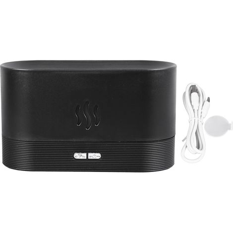 Diffuseur d'Humidité à Flammes Colorées 7 Couleurs, Brumisateur USB avec Flamme Arc-en-Ciel Noir (1/5)