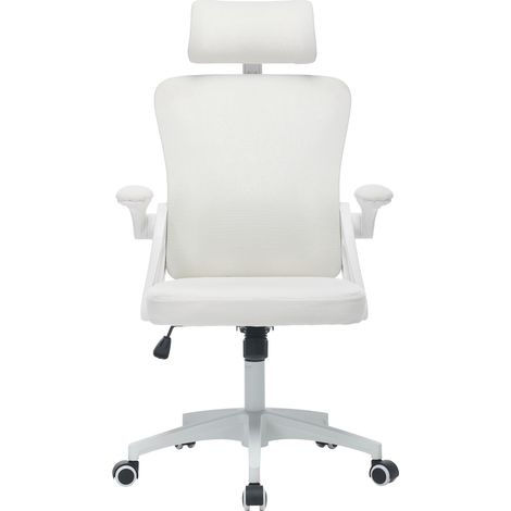 Fauteuil de bureau ergonomique en maille avec appui lombaire et repose-tête réglables, dossier haut, pour maison et bureau (1/5)