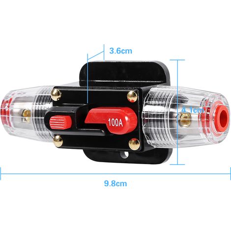 Wasserdichter 12-24V 100A Sicherungshalter mit rückstellbarem Schutzschalter für Auto und Boot (1/3)
