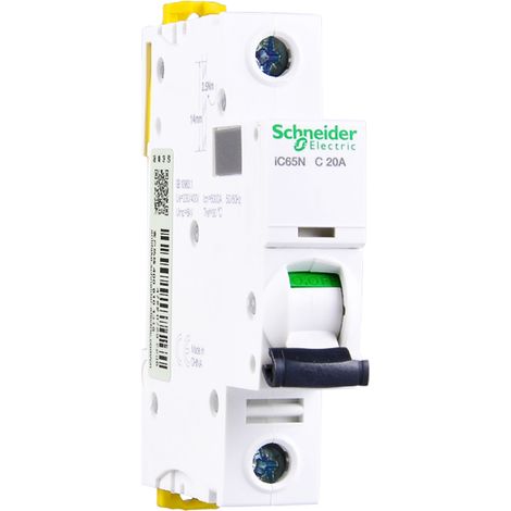 Schneider iC65N 1P C20A A9F18120 Disjoncteur magnétothermique 1 module rail DIN (1/2)