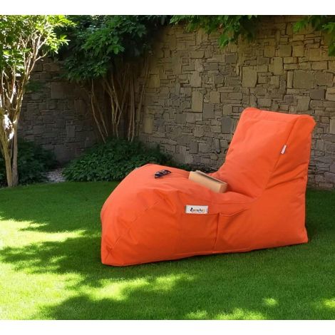Pouf bain de soleil XXL imperméable – orange ARTA (1/3)