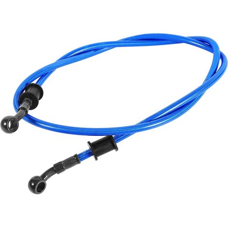 Tuyau d'Huile de Frein Moto 50cm - 120cm Tuyau de Frein Tressé en Acier Embrayage de Tuyau d'Huile de Conduite d'Embrayage Durite Frein Moto(900mm-Bleu) (1/4)