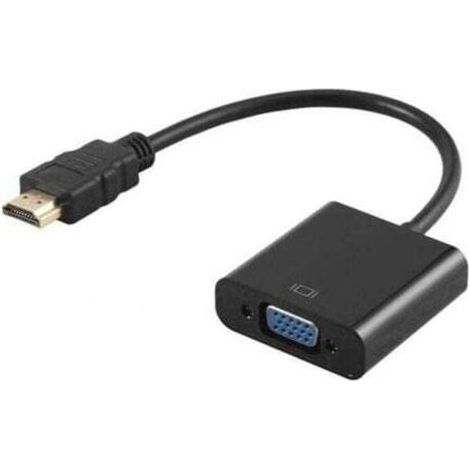 Adaptateur HDMI vers VGA avec audio 3,5 mm et port micro USB Convertisseur plaqué or HDTV actif 1080p, comprend un câble audio et un câble micro USB (1/5)