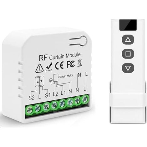 Applicable Interrupteur Module Volet Roulant Sans Fil, Commutateur De Commande à Distance Moteur Ac Sans Fil Pour Volets Roulants Stores Stores Auvent Ac 220v 230v éMetteur Radio Rf ContrôLe PortéE 10 (1/5)