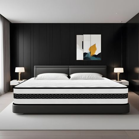 Matelas 140x190 cm,Épaisseur 25 cm. Mousse A Mémoire + Ressorts ensachés, Hybride, Ergonomique - Respirant,Très Durable,Mi-Ferme, Soutien Parfait