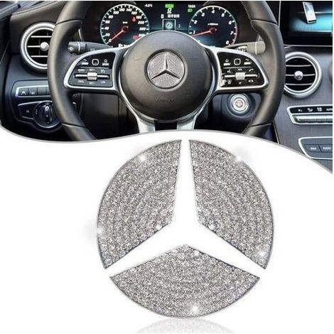 Cristal Bling Sticker Accessory Car Interior 49mm Sticker Logo Mercedes Benz Emblem of Wheel for HAS E S CLA CLS GLA GLB GLC GLE GLS SL (1/5)