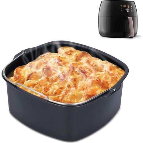 Airfryer Back Kit – Heißluftfritteuse Zubehör, wiederverwendbare Backform/Kuchenfass/Brotbackkorb kompatibel mit HD9925, HD9860, HD9905 (17 cm)