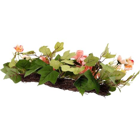 Decorative Candle Holder with Artificial Hydrangea Flowers in Fabric and Iron, Sturdy and Elegant, Wedding Table Decoration (1/5)